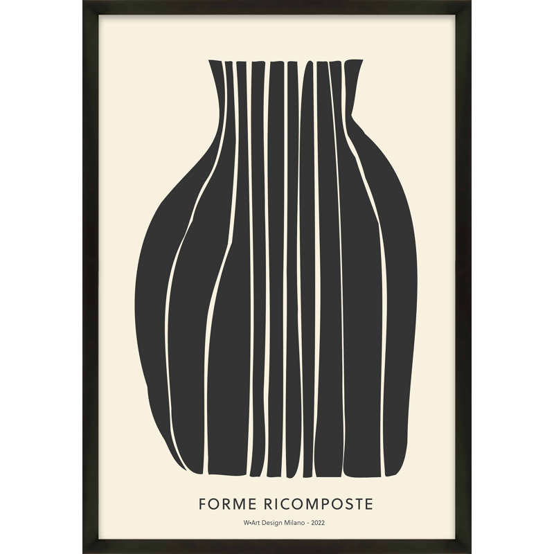 Compostion In Black Print by Romina Gadler, Black Framed Paper, 25" H x 17.5" W x 1.25" D