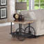 Table de bout en chêne et gris antique avec tablette