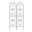 Ensemble de 4 treillis de jardin en métal antirouille de 19,7 po pour plantes grimpantes support de fleurs extérieur noir-1692052098