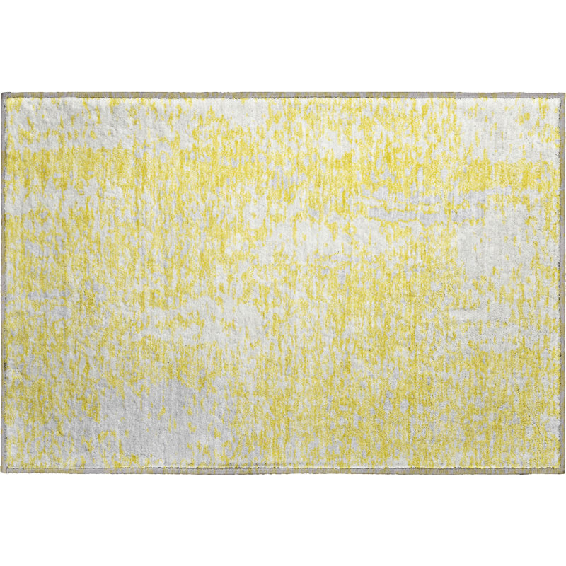 Premium Machine Washable Prisco Yellow Rug, Rectangle 1'8" x 2'6"
