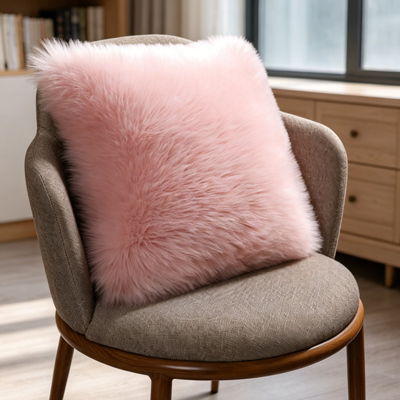 Woolen Sofa Pillow Cover, Pink