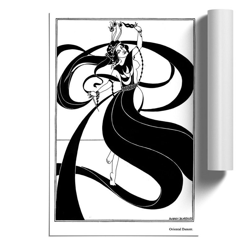 Oriental Dancer by Aubrey Beardsley - No Frame Print, 59cm H x 42cm W x 0.1cm D