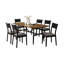 Ensemble de table de salle à manger 7 pièces Riera avec plateau en planches, 6 chaises en similicuir Riera