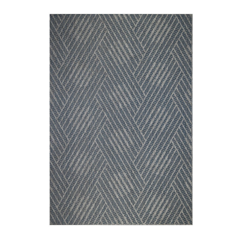 Tapis de couloir d'extérieur 8 pi gris et bleu