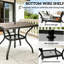 Table de salle à manger d'extérieur carrée, 37 po x 37 po, rangement intégré, faux bois, structure stable, table facile à installer pour les rassemblements décontractés, taille, prêt pour un parasol double couche