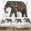 Tapisserie éléphant joyeuse animal floral-28483673