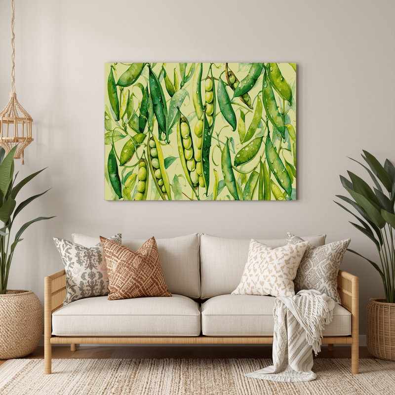 Légumes, haricots de Lima, art mural en métal vert frais, H 20 po x l 24 po