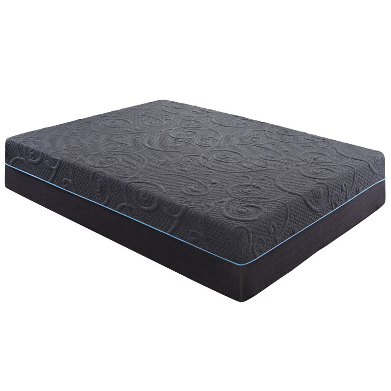 Matelas King Size, 35,5 cm (14 pouces), en mousse mémoire et gel, gris foncé, fermeté moyenne, à ressorts ensachés, compatible avec les sommiers articulés.