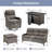 6-Piece Outdoor Wicker Sofa Conversation Set With Swivel Rockers And Fire Pit-821417645-821417640