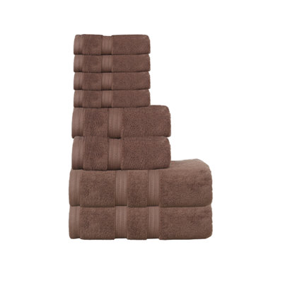 Elegance Essentials 550GSM 100% Cotton Zero Twist Bath Towel Set(2 Bath, 2 Hand Towel & 4 Washcloth)