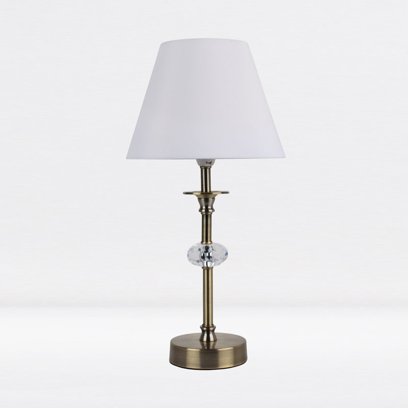 Avoca Lamp, Antique Brass, White