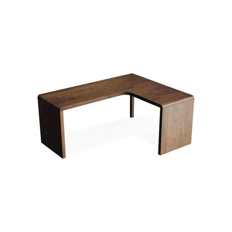 86.61"Walnut L-Shaped Solid Wood desk, 29.53" H x 62.99" W x 47.24" D, Right Hand Facing