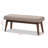 Coogee Bench in Walnut Wood and Light Grey Fabric Upholstery, 17.72'' H X 42.99'' W X 15.98'' D-1528247231