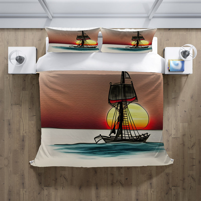 Polyester Abstract Duvet Cover, King Duvet Cover + 2 King Shams
