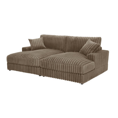 Corduroy Ridge Double Chaise Sofa by Latitude Run