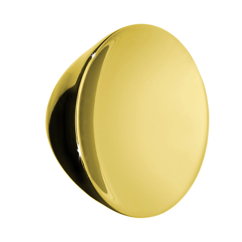Oversized 2" Diameter Conical Knob, Polished Brass