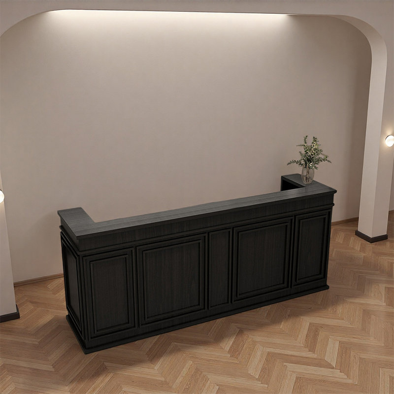 Bureau d'accueil minimaliste et moderne - utilisation polyvalente pratique pour les salons de café et les bureaux, Black