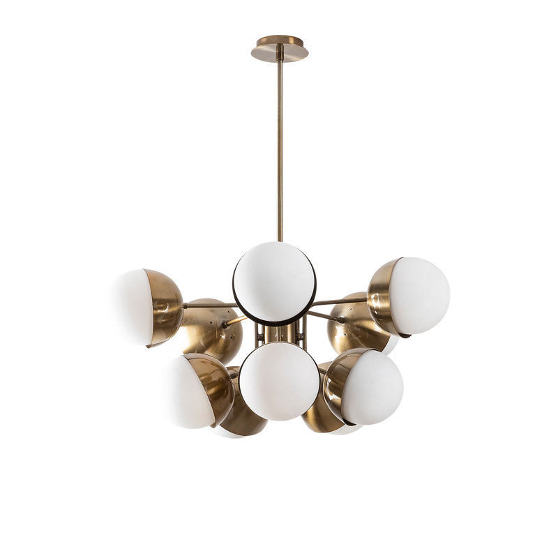 Donleavy 10 - Light Sputnik Chandelier, Gold, Gold/White