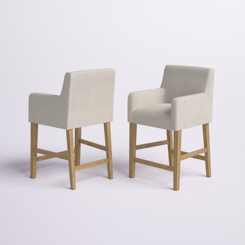 Alighiero Solid Wood 26" Counter Stool (Set of 2)