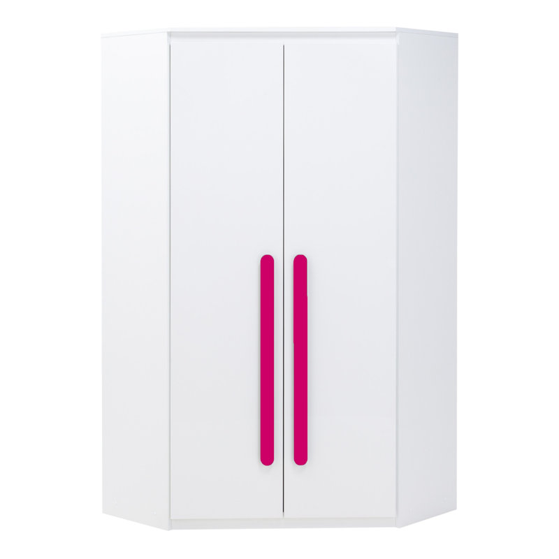 2 Door Manufactured Wood Wardrobe, Pink