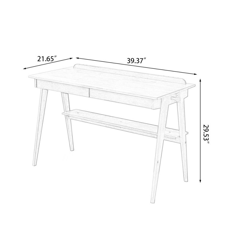 Burlywood Rectangular Solid Wood desks, 29.53" H x 39.37" W x 21.65" D