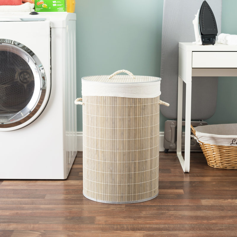 Bamboo Collapsable Hamper, Gray