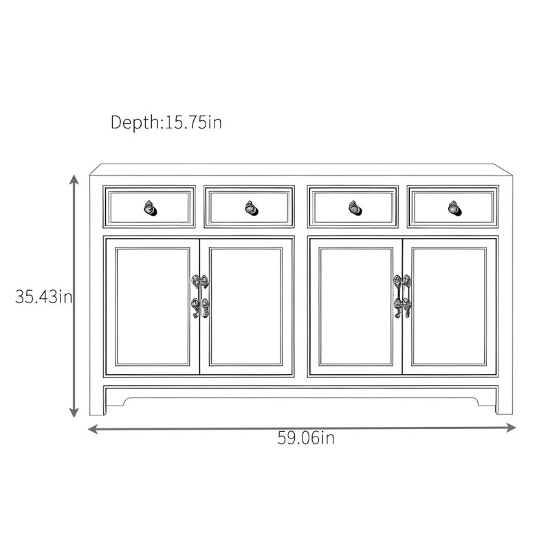 Large-Capacity Cream Style Sideboard