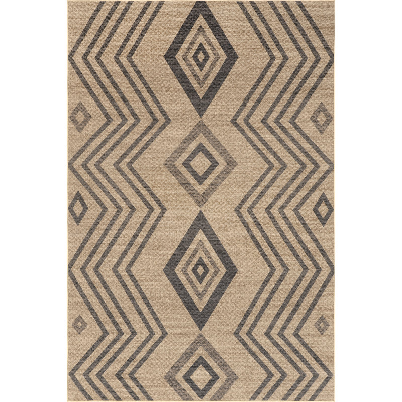 Kasie SuperiorWash Geometric Stripes Easy-Jute Machine Washable Area Rug, Rectangle 4' x 6'