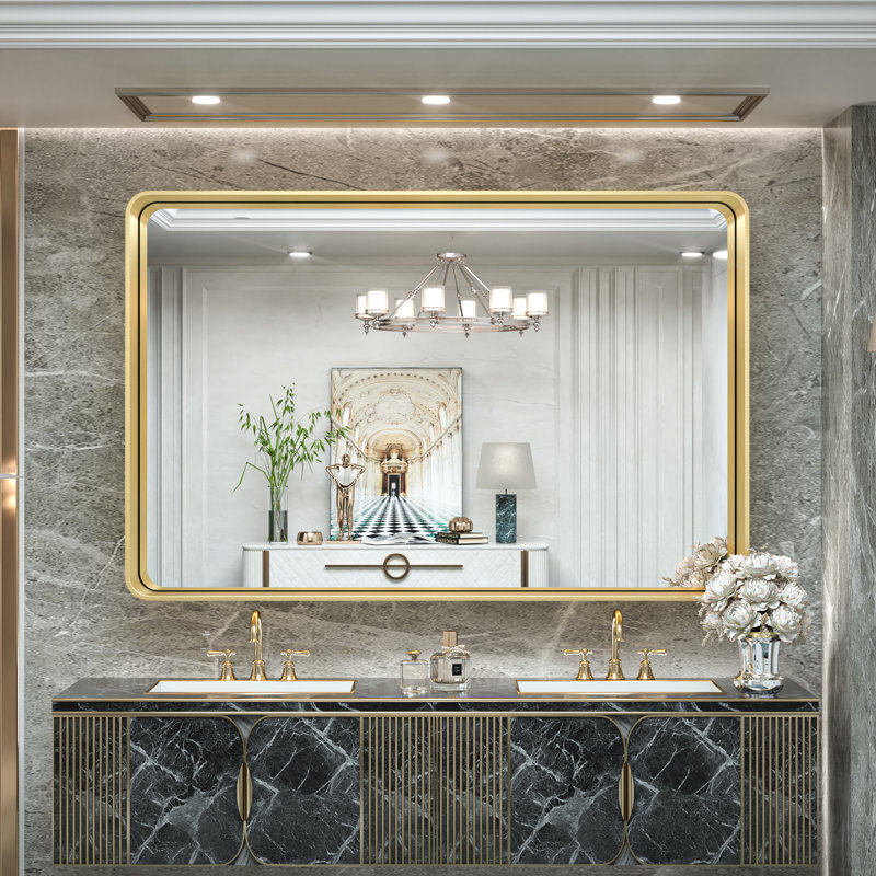 Miroir mural Brayner, Or, 36 po x 55 po