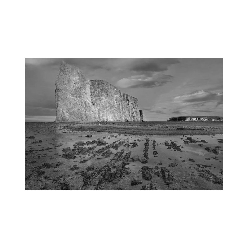 Coastline And Perce Rock Limestone Formation At Low Tide, Quebec, Canada by Tim Fitzharris - Gallery-Wrapped Canvas Giclée on Canvas