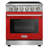 KOSTCH 30 inch Electric Range + 24 inch Built-In Dishwasher Set, with 5 Heating Elements Cooktop, 4.55 Cu. Ft. Convection Oven Capacity, 8 Wash Programs Slide In Dish Washer (Red)-122586297
