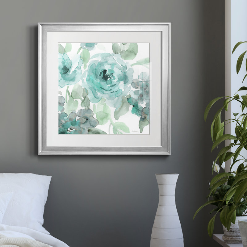 Belle's Blue II - Tableau encadré sous verre, grand format, idéal pour le salon, H 22,5 po x l 22,5 po x P 1,5 po