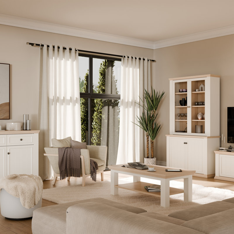 Coffee Table with Storage, White