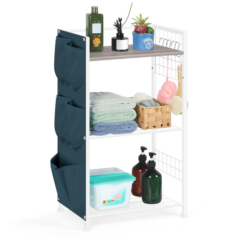 Tablette de rangement pour salle de bain grise