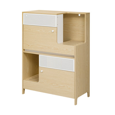 Furniture Style Cat Litter Box With Doors - Spacious Interior For Storage Thoughtful Filter Design A Clean Home Enhances Decor Appeal Natural In Moder