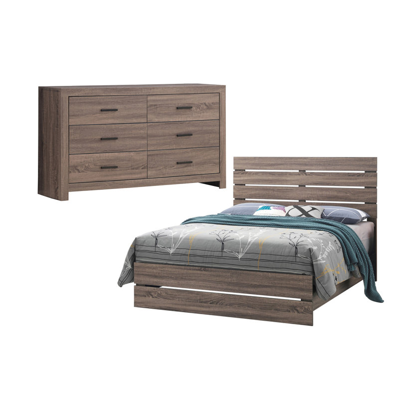 Eunice 2-Piece Bedroom Set with Dresser, Barrel Oak, Queen