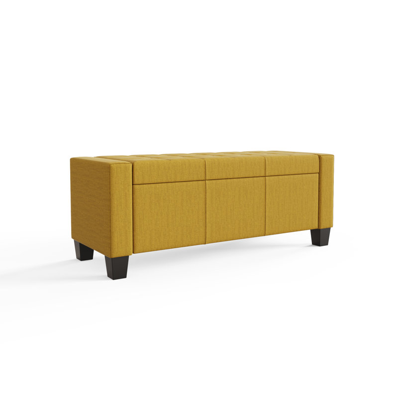 Ashley Upholstered Storage Bench, Mustard
