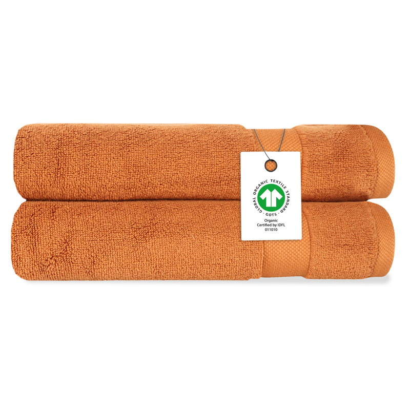 Delara Organic Cotton Luxuriously Plush Hand Towel Pack Of 2 | GOTS & OEKO-TEX Certified | Premium Hotel Quality Towels | Feather Touch Technology|650 GSM Long Staple|Soft, Quick Dry & Ultra-Absorbent