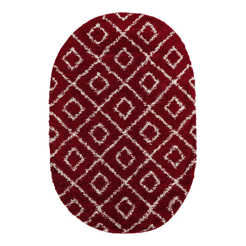 Assata Geometric Indoor Rug, Oval 5'3" x 8'