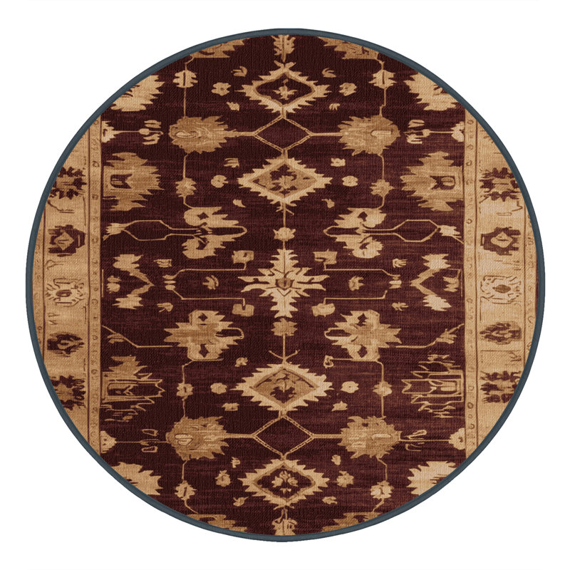 Tapis noir surteint lavable à la machine, Rond 7 pi