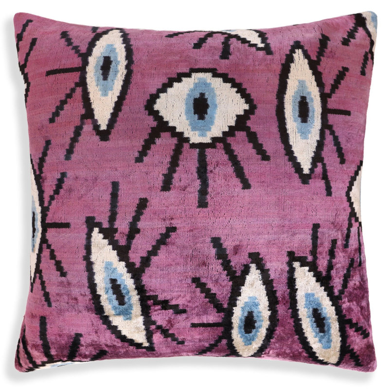Coussin en velours de soie Magenta
