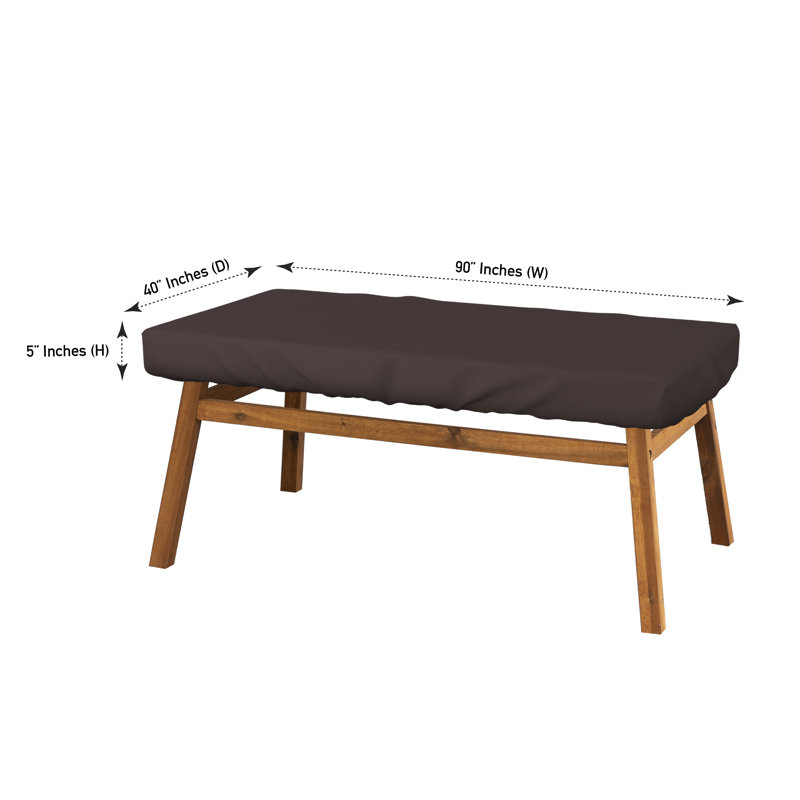 Couvercle de table rectangulaire pour patio, H 5 po x l 90 po x P 40 po, Café