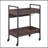 Walnut & Black Finish Serving Cart