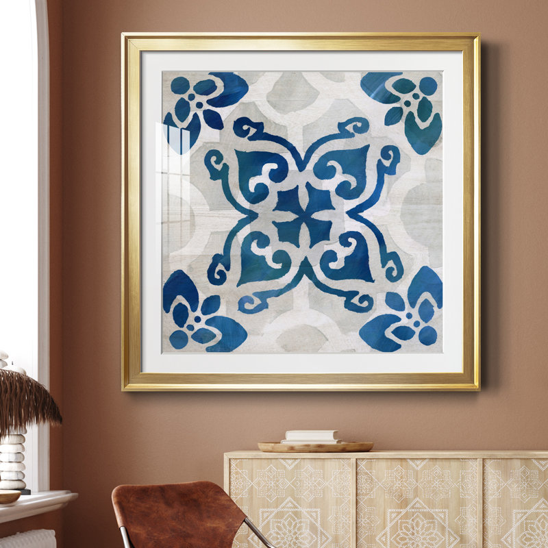 Terra Mesa III - Peinture encadrée, Cadre doré, H 26,5 po x l 26,5 po x P 1,5 po