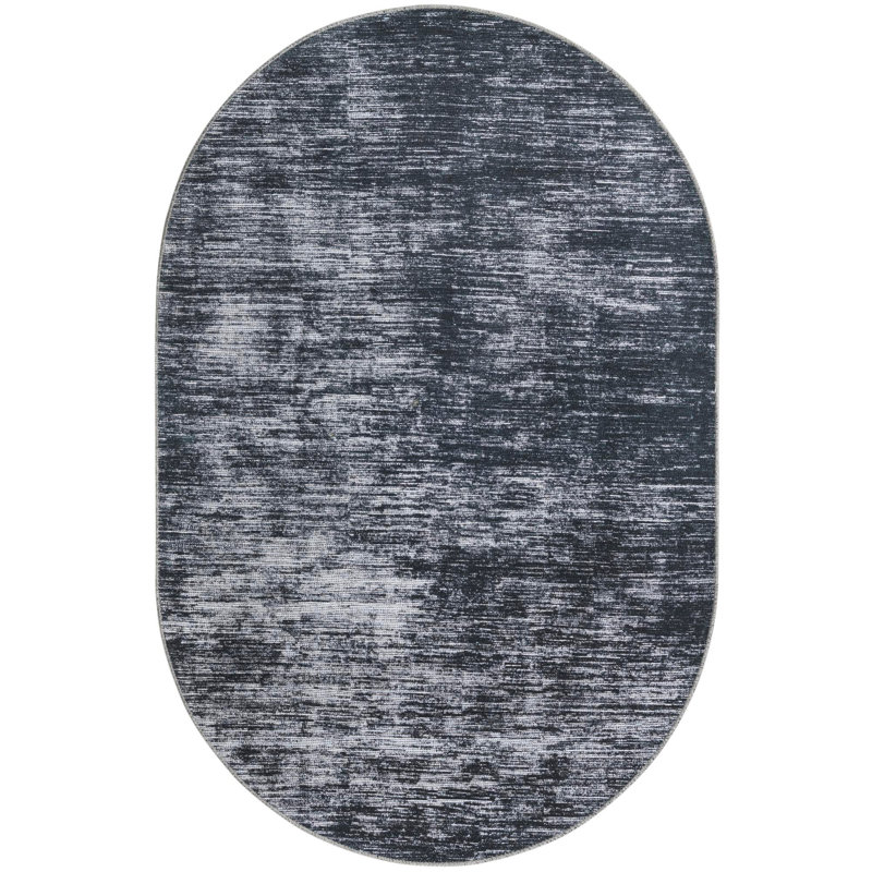 Ikhasa Chenille Abstract Indoor Rug, Oval 4' x 6'