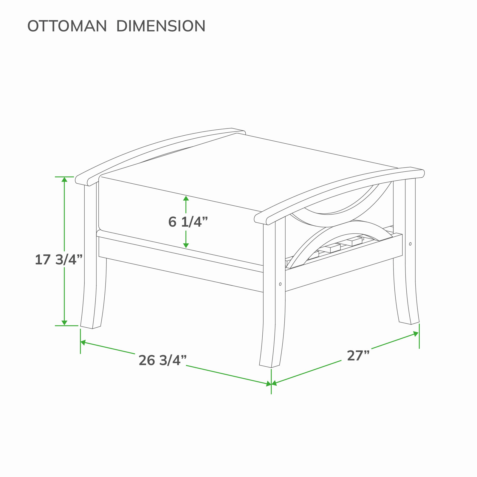 Malena Teak Outdoor Ottoman With Cushion