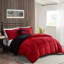 Édredon double rouge et noir avec lit chaud et noir / design facile-122450165-122450172