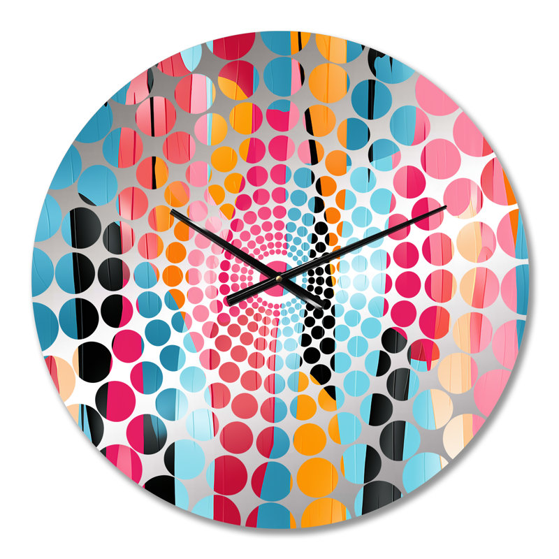 Horloge murale rayée Vibrant Serenity, Petit