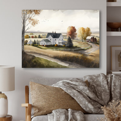 «Path To The Barn I», art mural grand paysage de grange