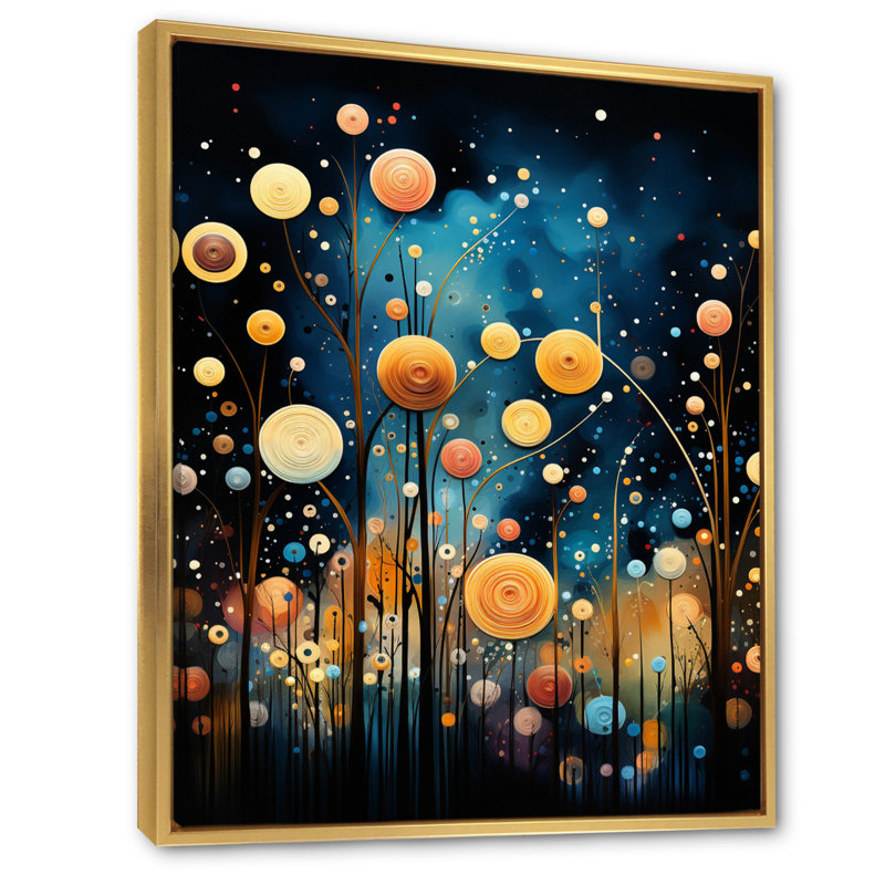 "Blue Odyssey" abstrait bleu sur toile, H 20 po x l 12 po x P 1 po, Cadre flottant doré
